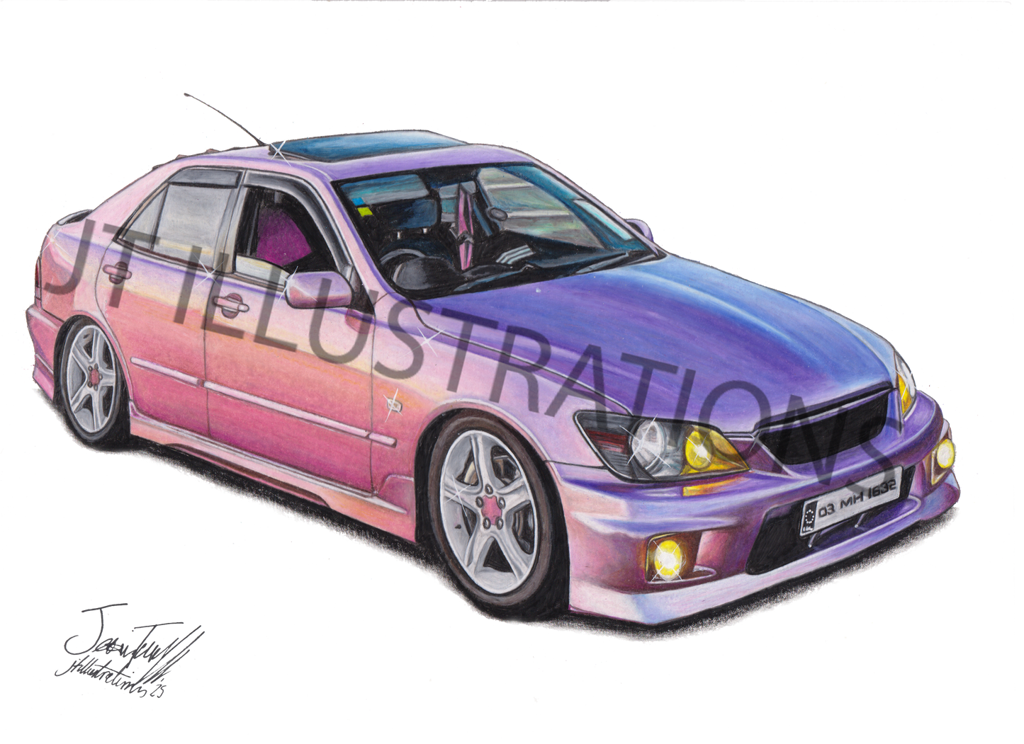 Pink Lexus IS200 print